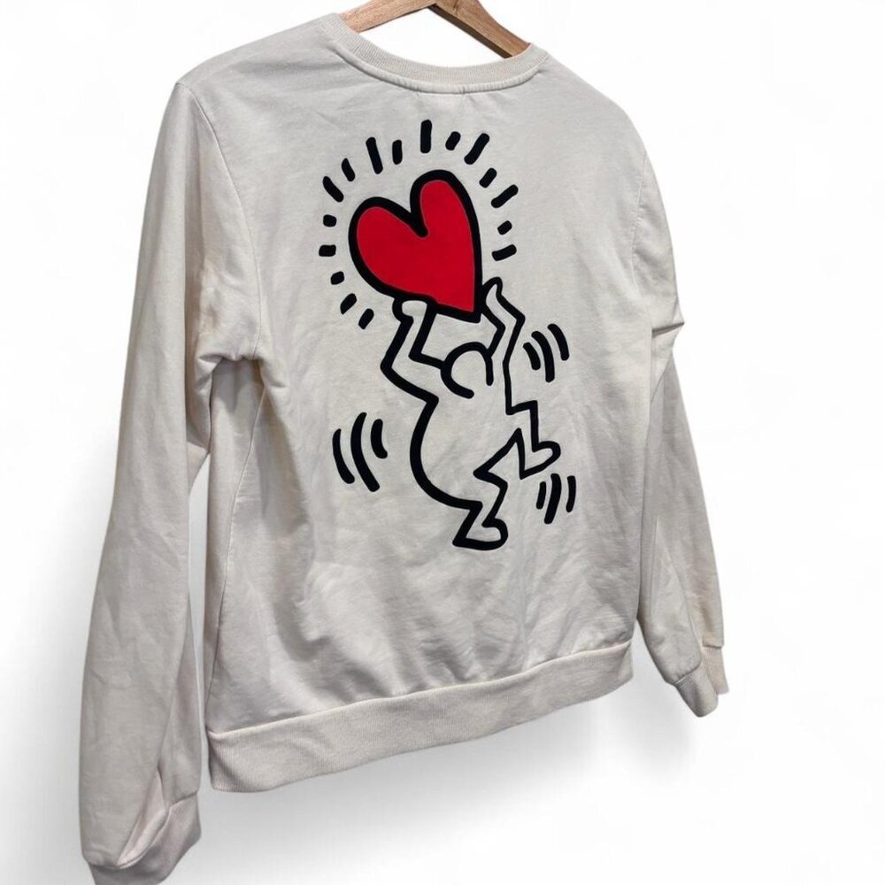 Keith Haring Love Graphic Crewneck White Small Unisex